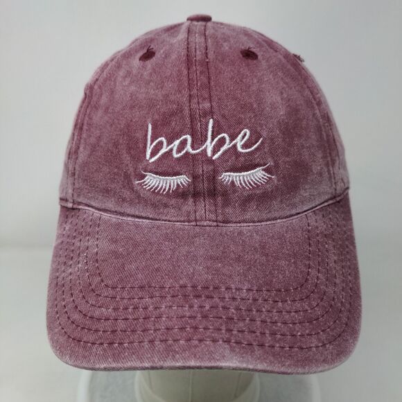 Babe Lashes Slideback Hat Red OS Adjustable Embroidered So American Heritage - Picture 2 of 7